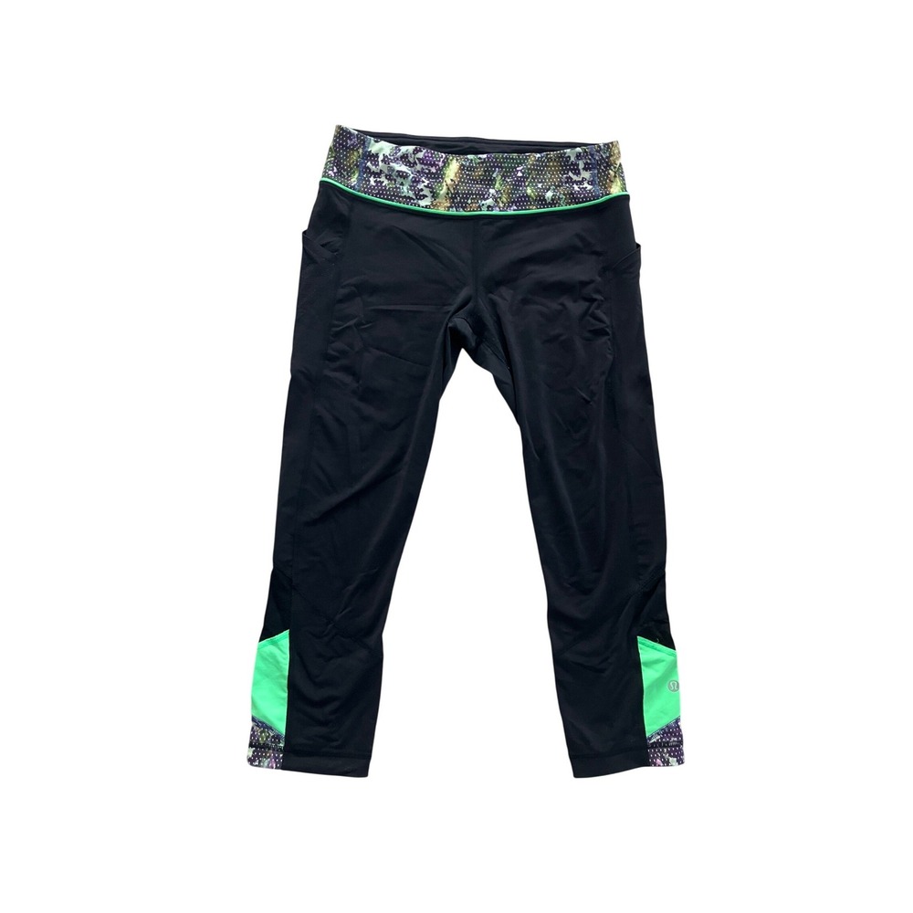 Lululemon Womens Run Speed Crop‎ Black Leggings Size 8